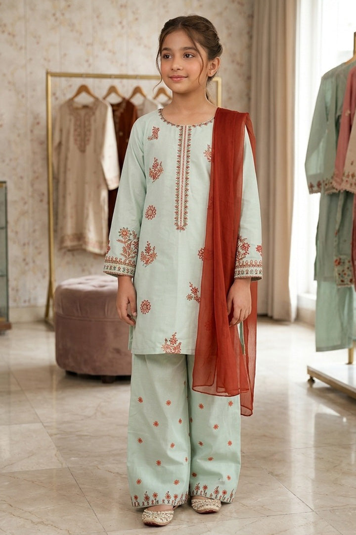 Inaya -3 Piece Embroidered Cotton Suit