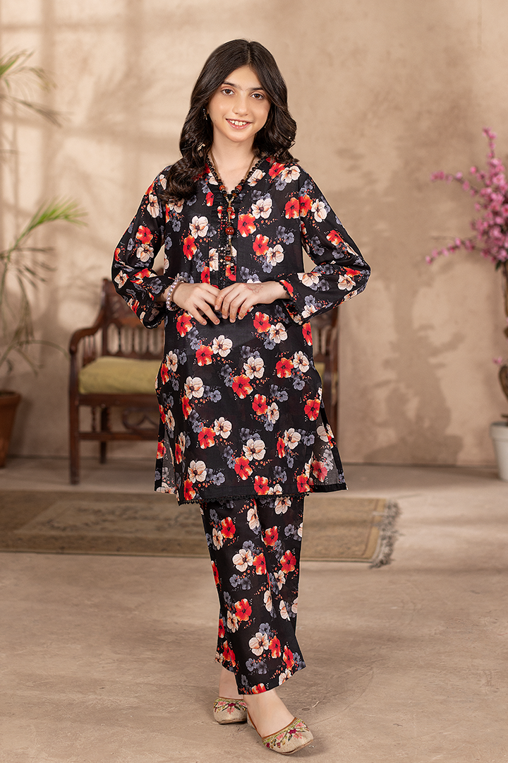 Midnight Blossom-2 Piece Printed