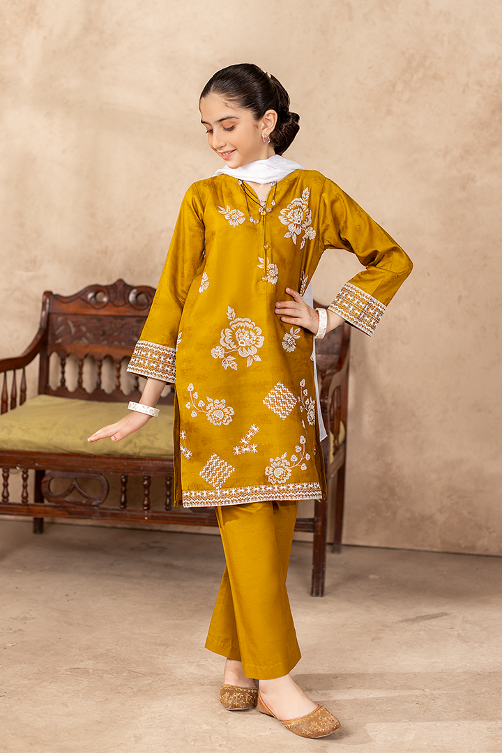 Zaria- 3 Piece Embroidered Cotton Suit