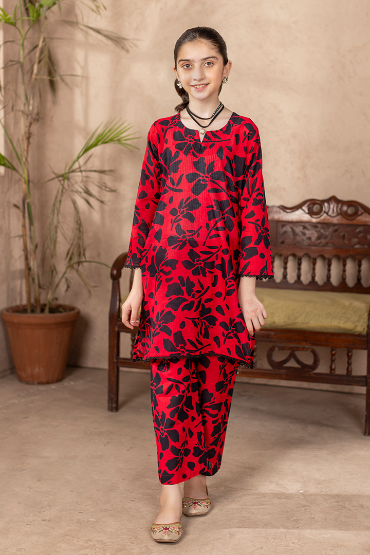Crimson Charm-2 Pieces Printed