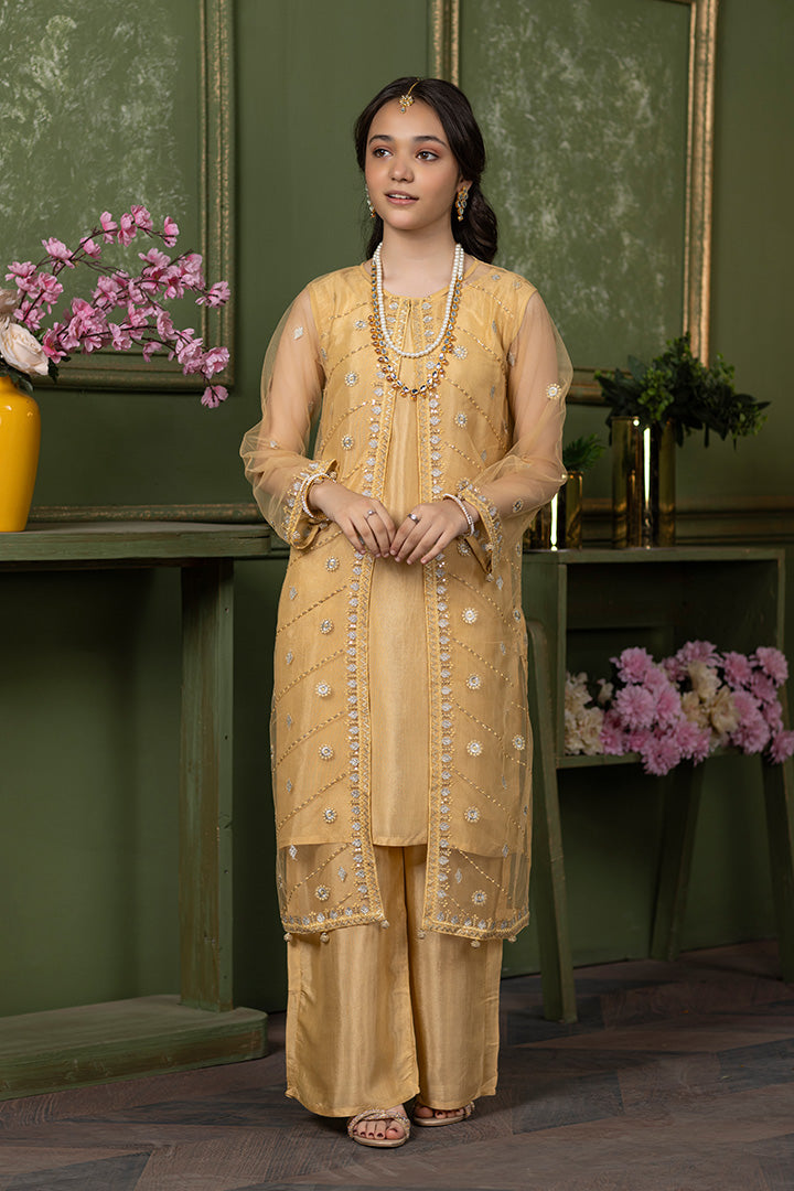 Noor-e-Zar – Embroidered Golden Formal Set