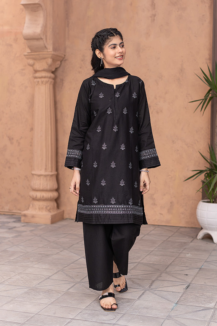 Aarzoo-3 Piece Embroidered Cotton Suit