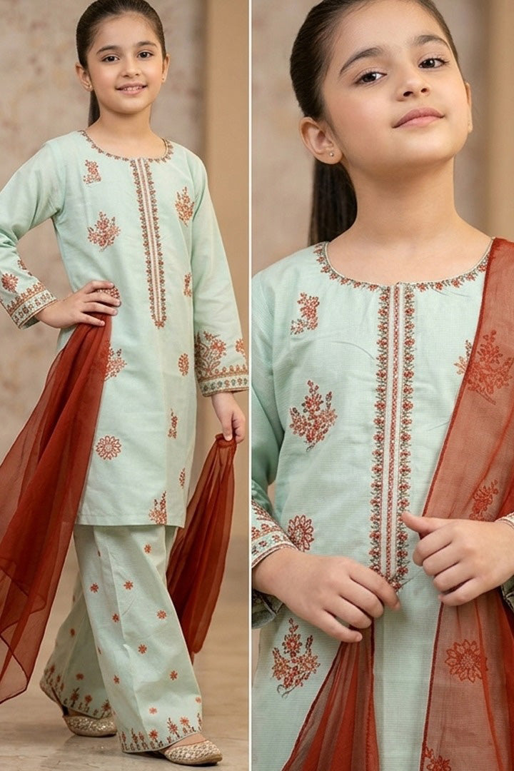Inaya -3 Piece Embroidered Cotton Suit