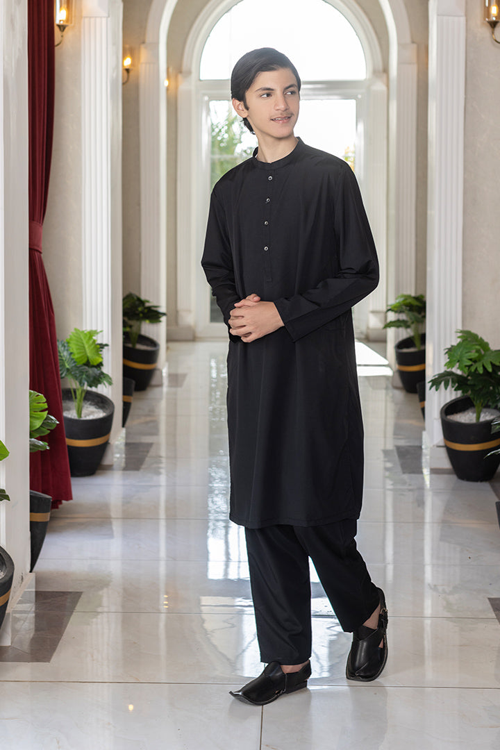 Wash & Wear Black Kurta Trouser