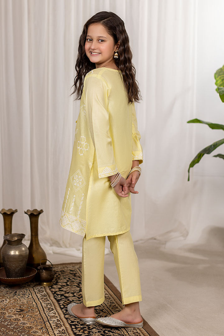 Lemon Glow-2 PIECE EMBROIDERED Cotton SUIT