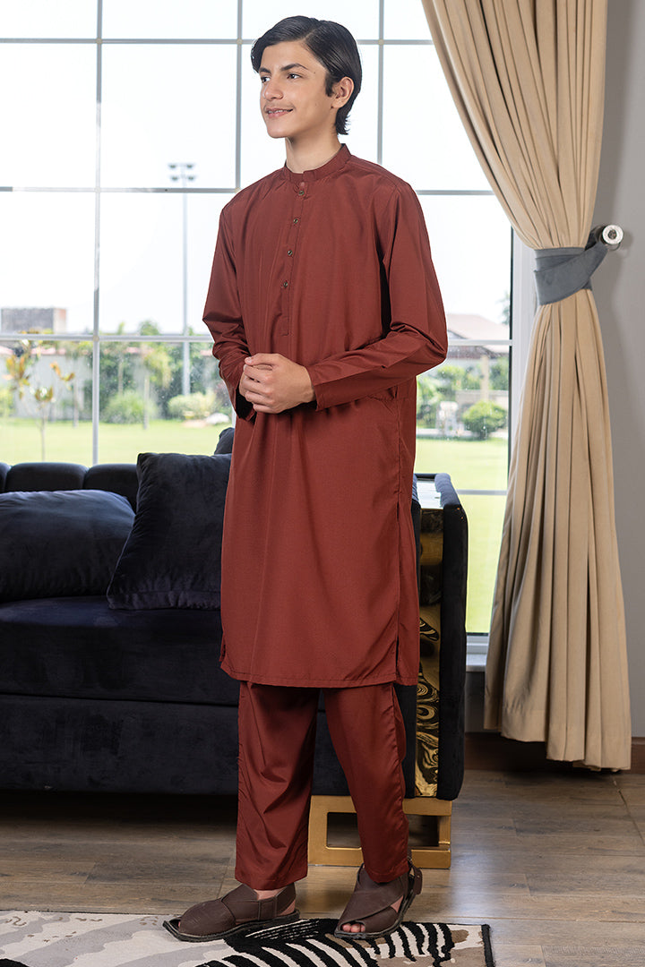 Wash & Wear Rust Kurta Trouser