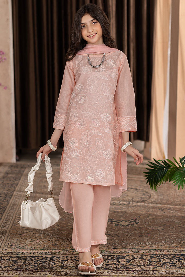 Blush Petal-2 PIECE EMBROIDERED Cotton SUIT