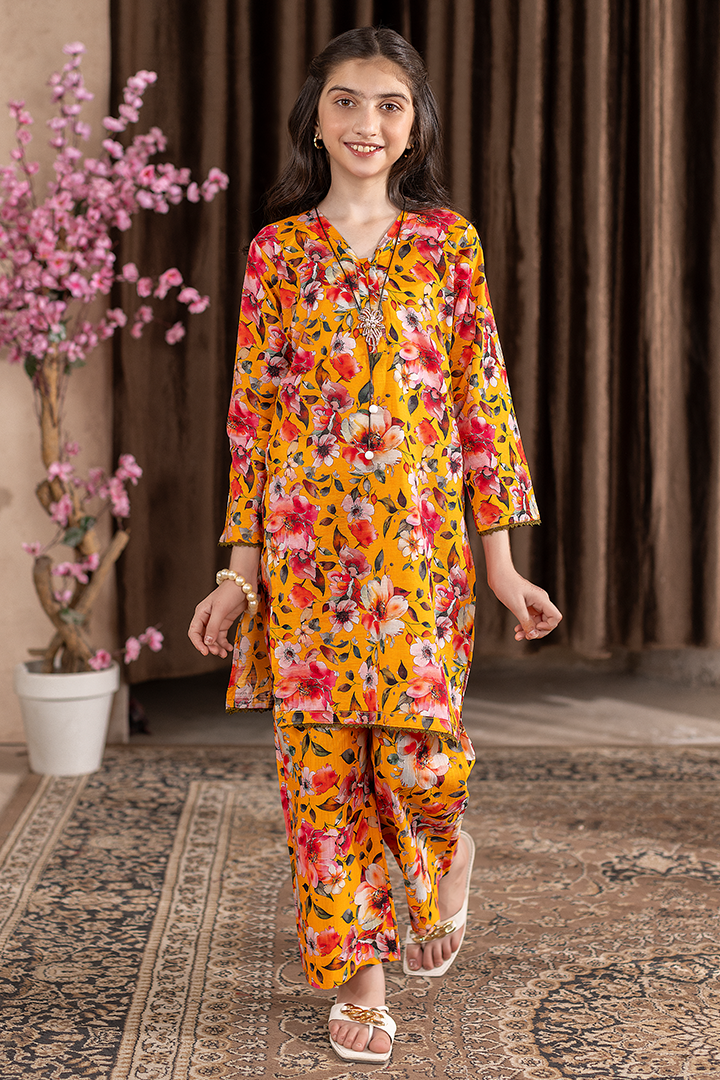 Golden Bloom - 2 Piece Printed