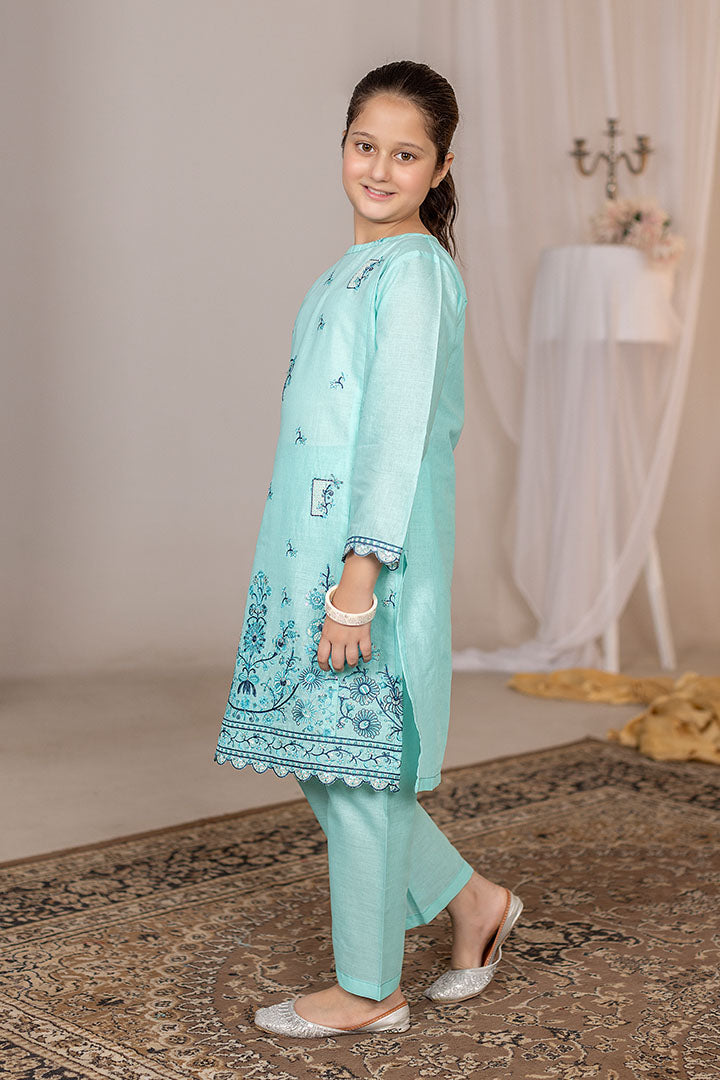 Gulnaar-2 Piece Embroidered Cotton Suit