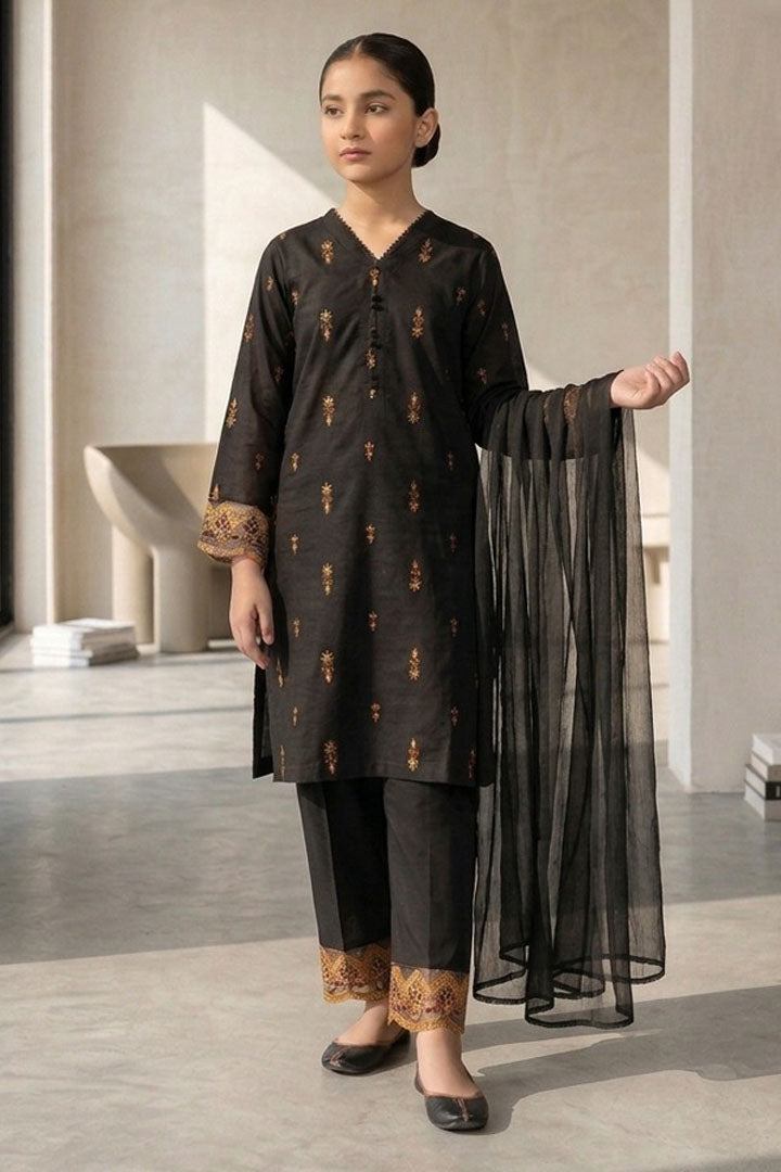 Noor-e-Shab -3 Piece Embroidered Cotton Suit