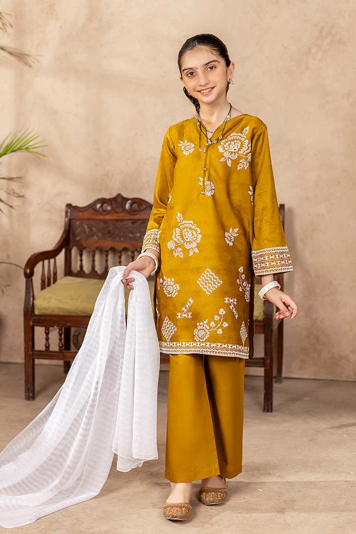 Zaria- 3 Piece Embroidered Cotton Suit