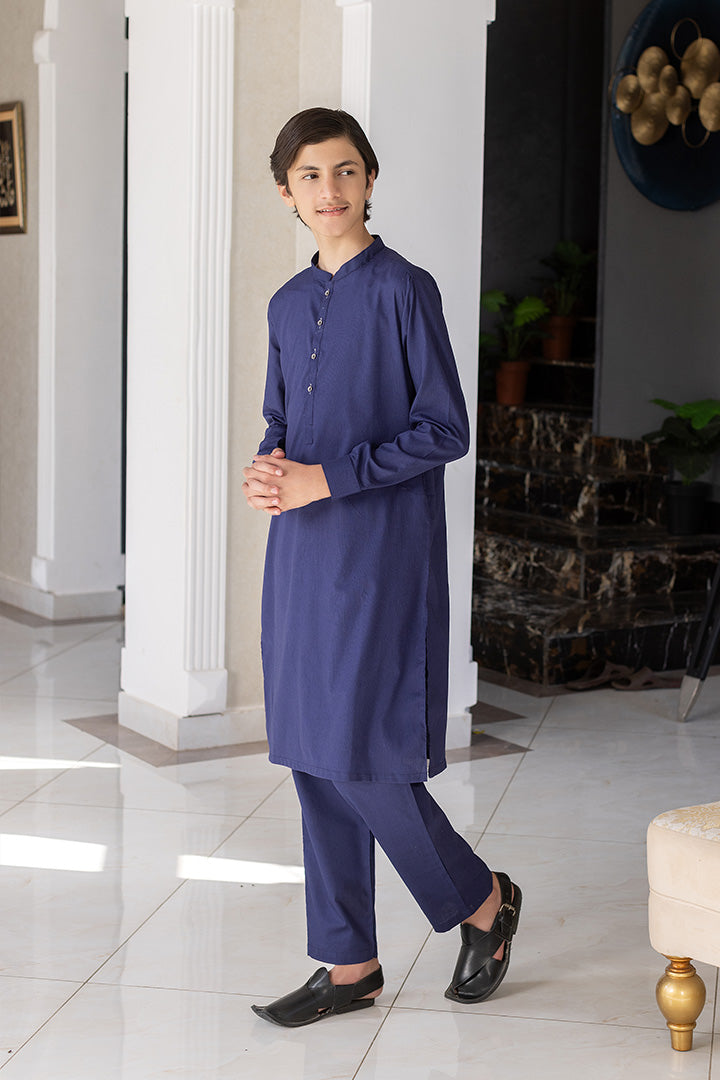 COTTON BLUE KURTA TROUSER