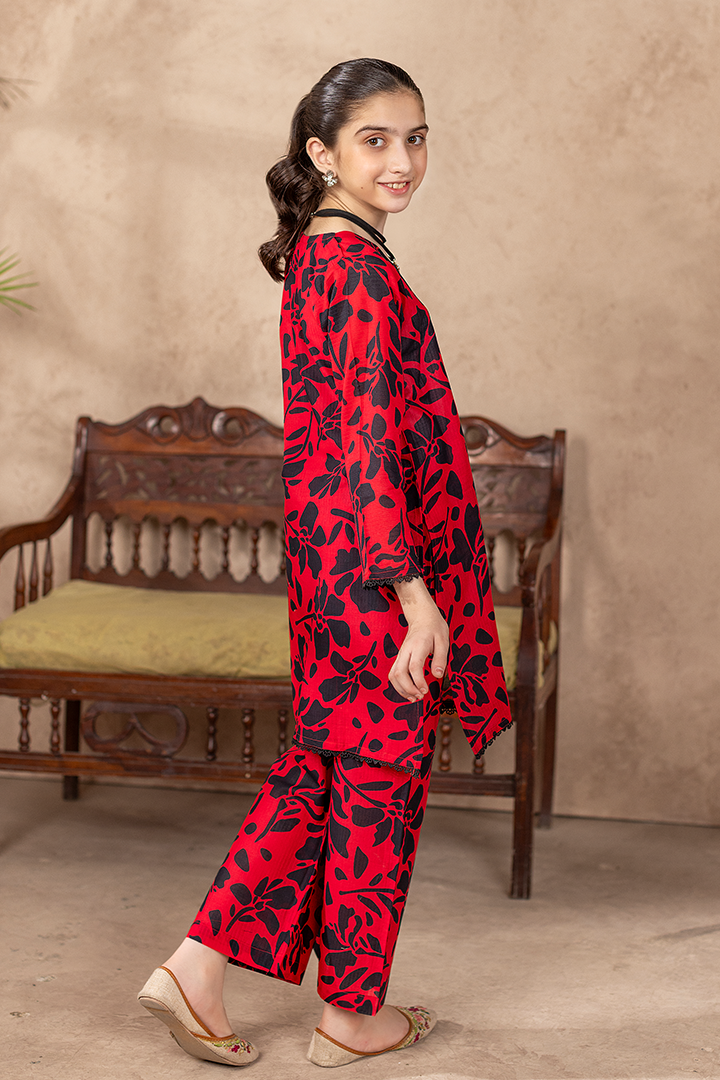 Crimson Charm-2 Pieces Printed