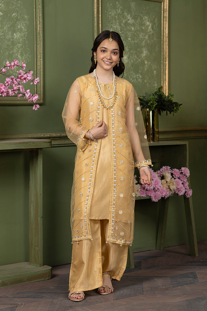 Noor-e-Zar – Embroidered Golden Formal Set