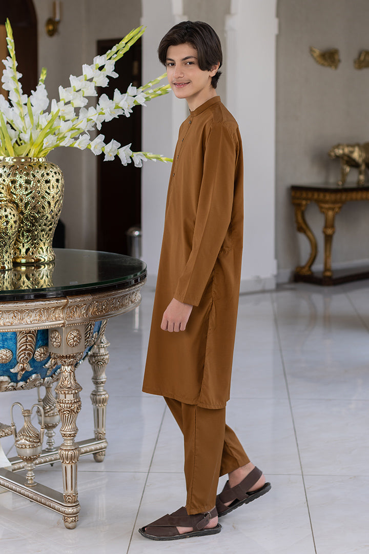 Wash & Wear Brown Kurta Trouser