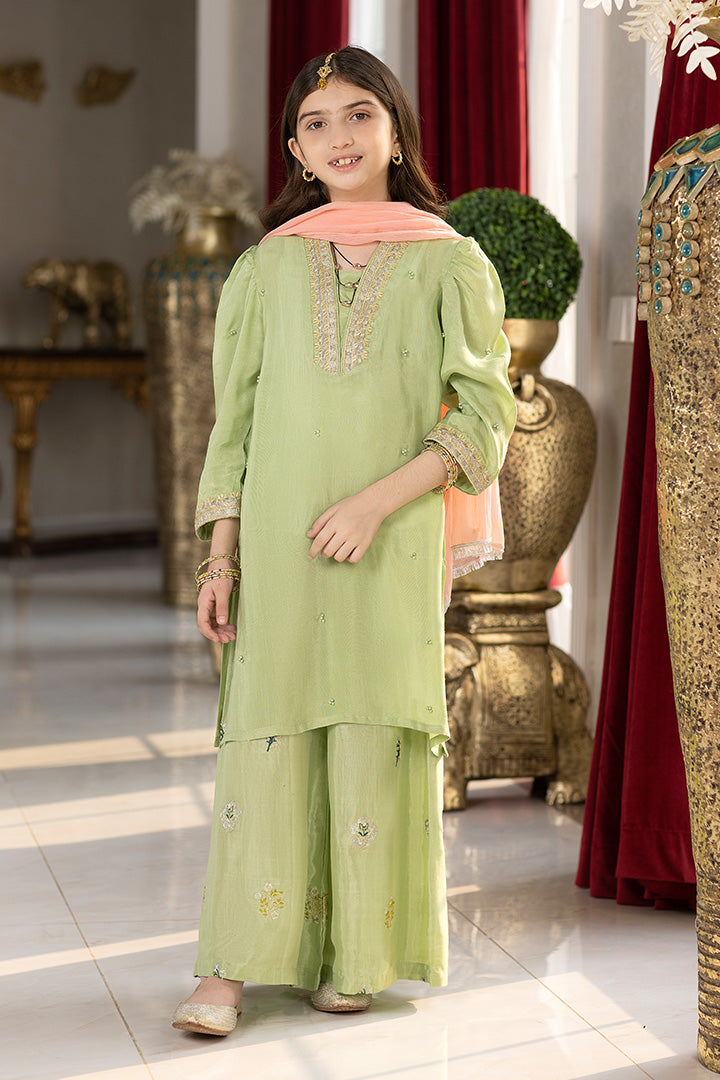 3 Piece Pistachio Rao Silk Suit