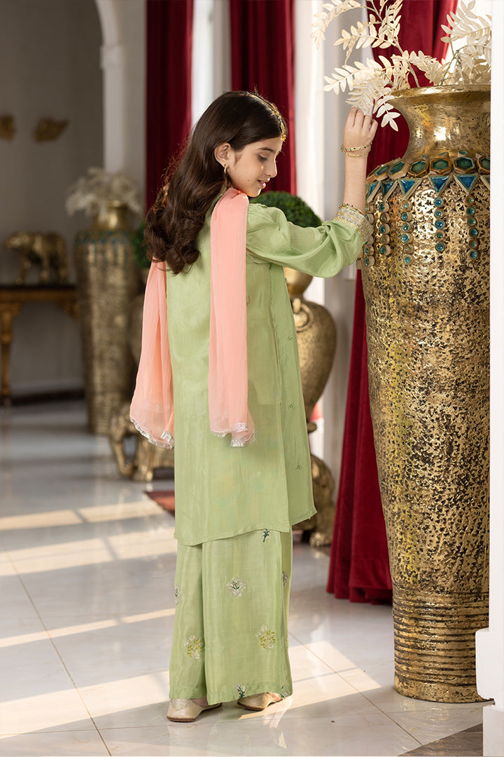 3 Piece Pistachio Rao Silk Suit