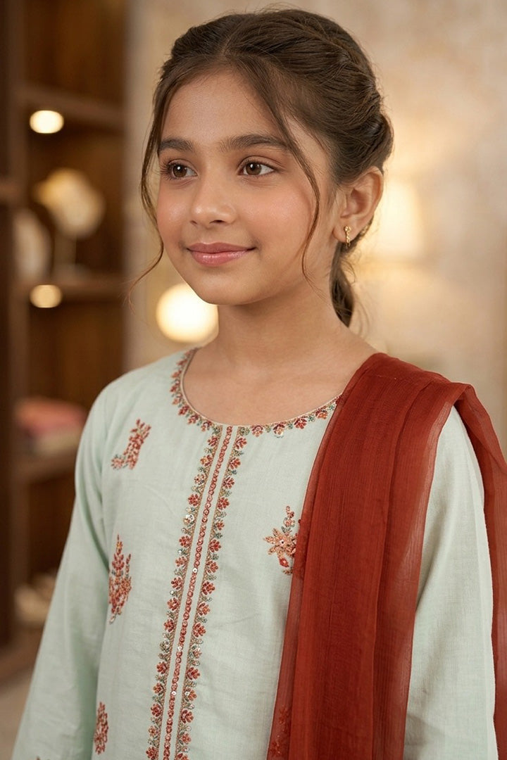 Inaya -3 Piece Embroidered Cotton Suit