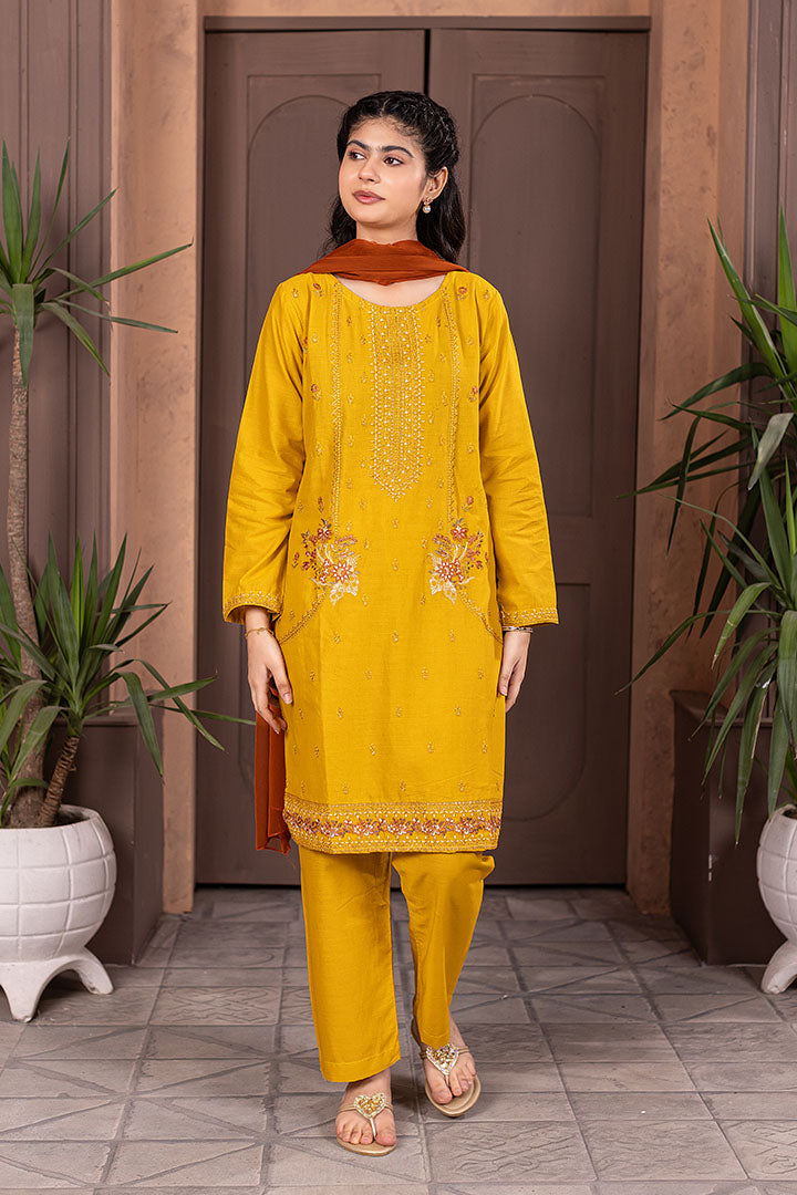 Saffron 2.0-3 Piece Embroidered Cotton Suit