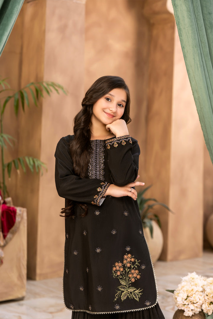 Black Spinel-2 Piece Rao Silk Suit