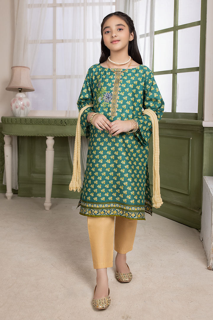 3 PIECE - S.GREEN EMBROIDERED SUIT