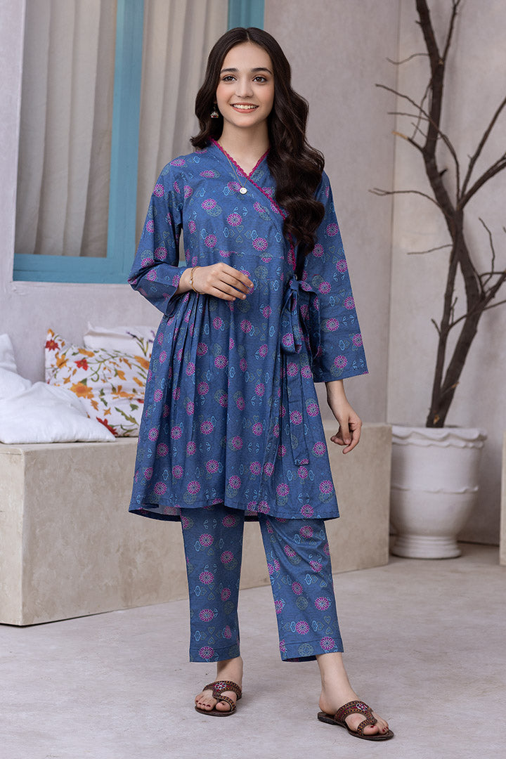 2 PIeces Blue Digital Printed Suit