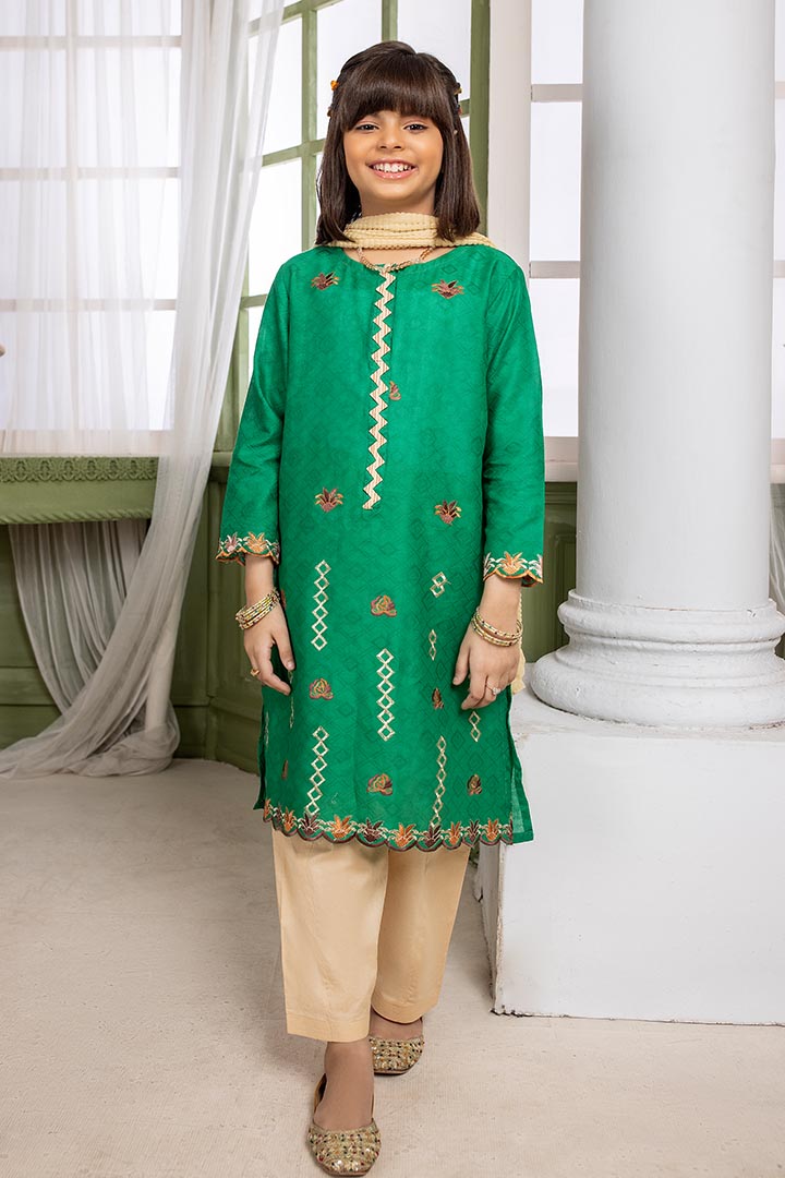 3 piece-Cotton Embroidered Suit