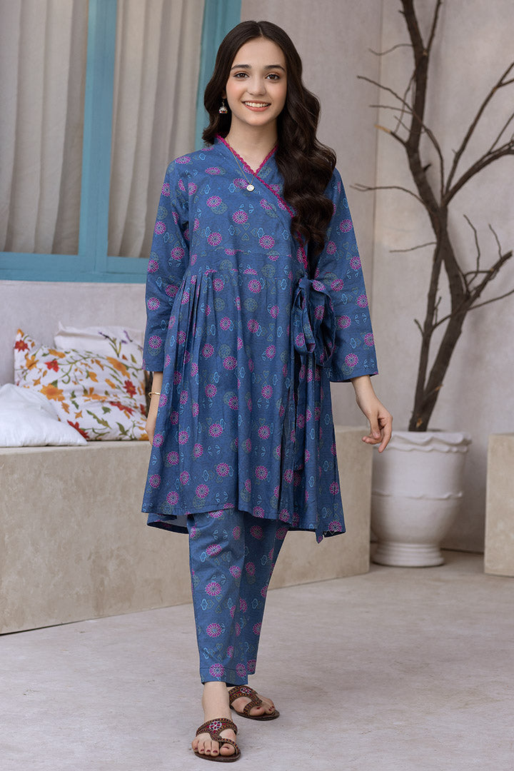 2 PIeces Blue Digital Printed Suit