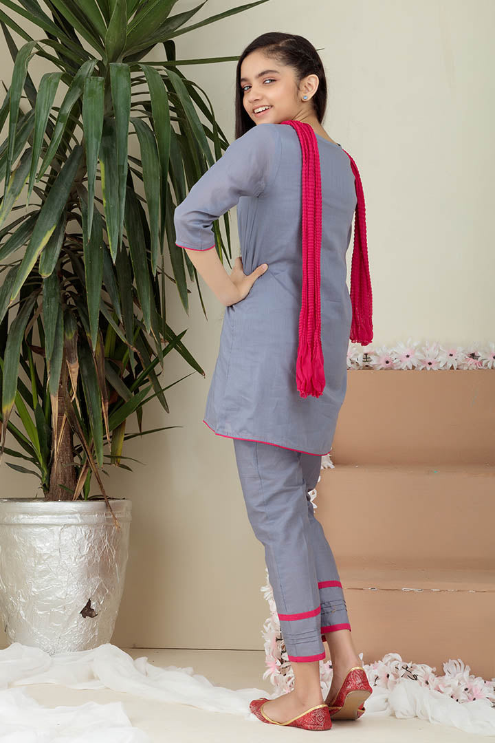 3 piece-Embroidered Cotton Suit